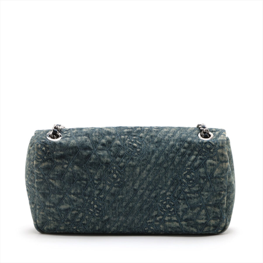 Chanel Camellia Denim Single Flap Double Chain Bag Blue Silver G St Several -Earth Harnesses | Studio Nafay