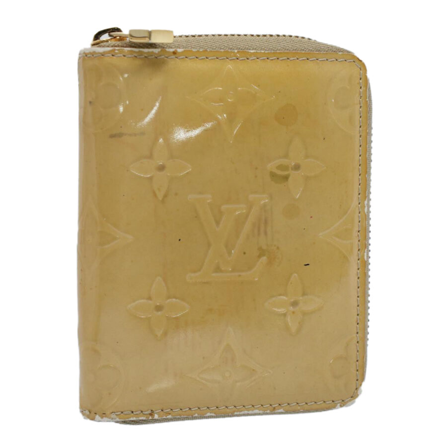 LOUIS VUITTON Monogram Vernis Bloom Compact Wallet Beige LV Auth 55611 | Studio Nafay