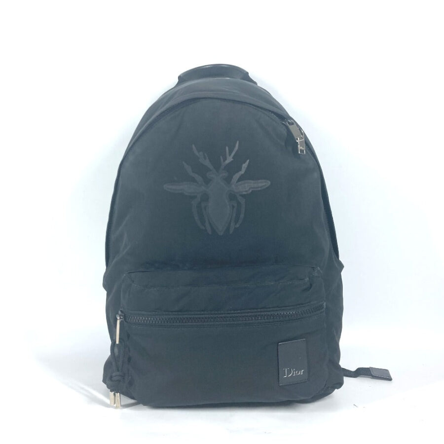 Dior Backpack Nylon black Bee bee logo unisex(Unisex) | Studio Nafay
