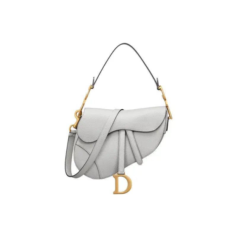 DIOR Saddle Calfskin Mist Gray Bag | Studio Nafay