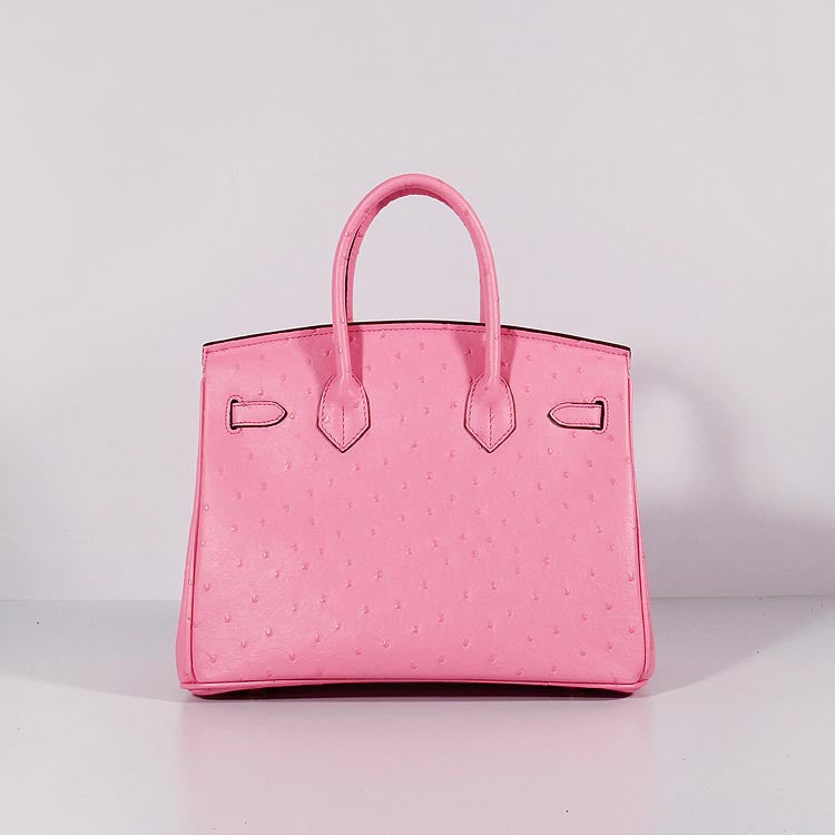 Hermes Birkin 30cm Ostrich Leather With Strap Pink Gold | Studio Nafay