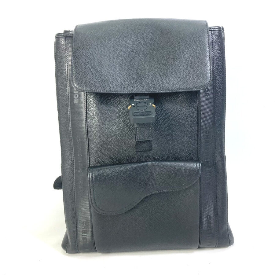 Dior Backpack 1ADBA143SSE leather black Saddle backpack mens | Studio Nafay