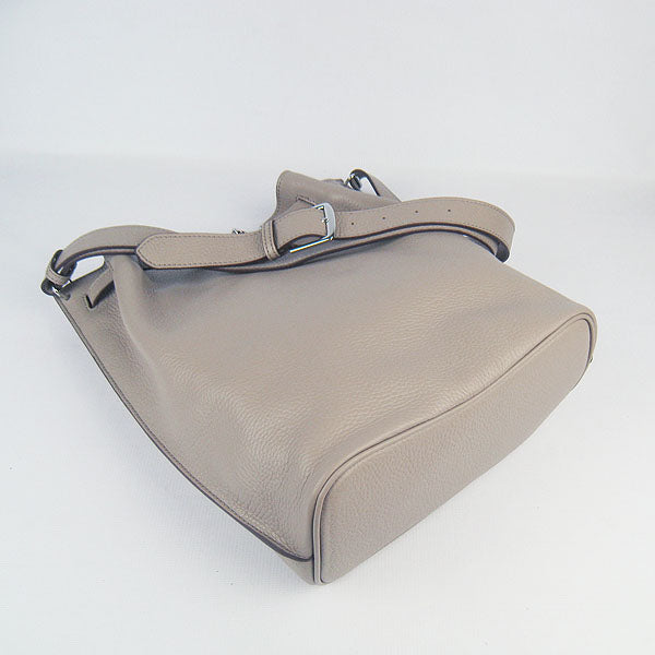 Luxury Hermes Nappa Leather Shoulder Bag grey Silver | Studio Nafay