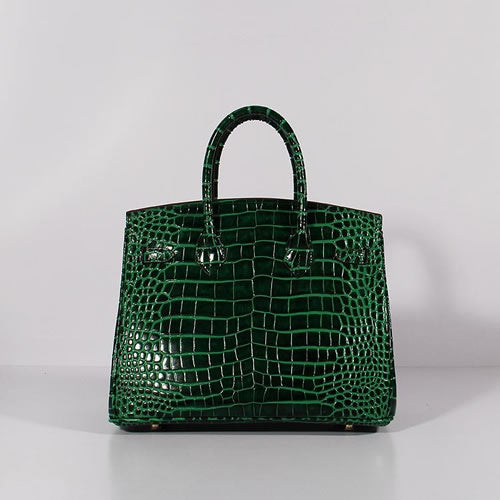 Hermes Birkin 30cm Crocodile Leather Bag With Strap Green Gold | Studio Nafay