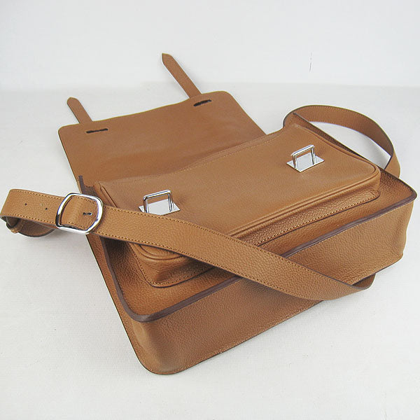 Luxury Hermes Steve Shoulder Bag Lambskin Coffee | Studio Nafay