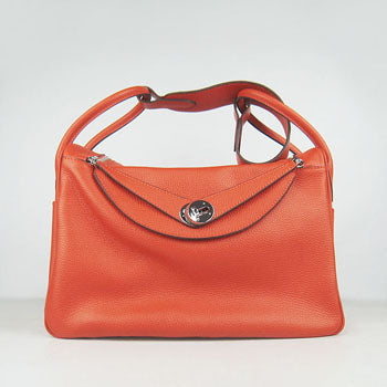 Luxury Hermes Lindy 34cm handbag 6208 orange Silver