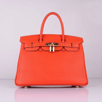 Hermes Birkin 30cm Togo Leather Handbags Bright Orange Golden | Studio Nafay