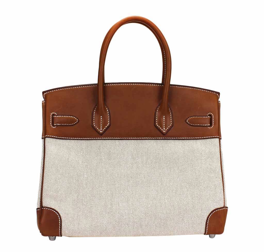HermesBirkin 30 Bag Toile Natural
