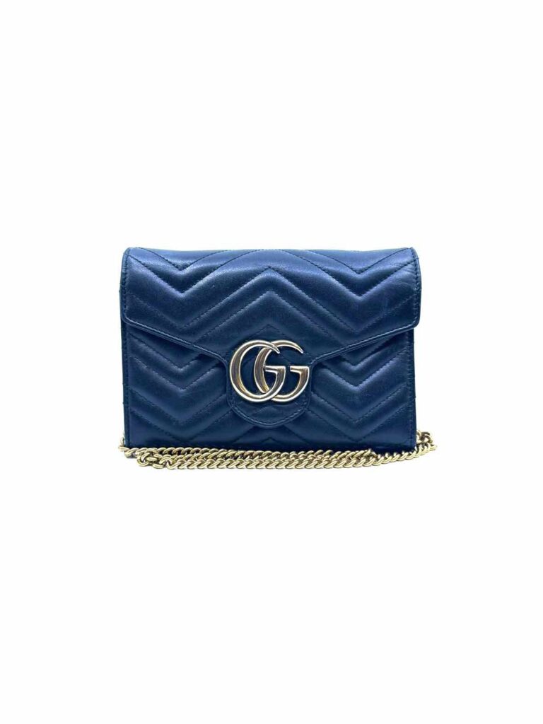 GUCCI GG Marmont wallet on chain Black Leather Quilted Handbag - Product Image 2