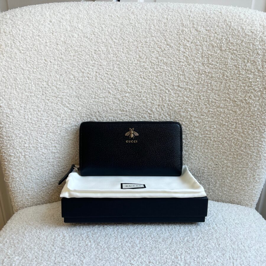 Gucci Black Animalier Wallet Zip Around (RRP £530) | Studio Nafay