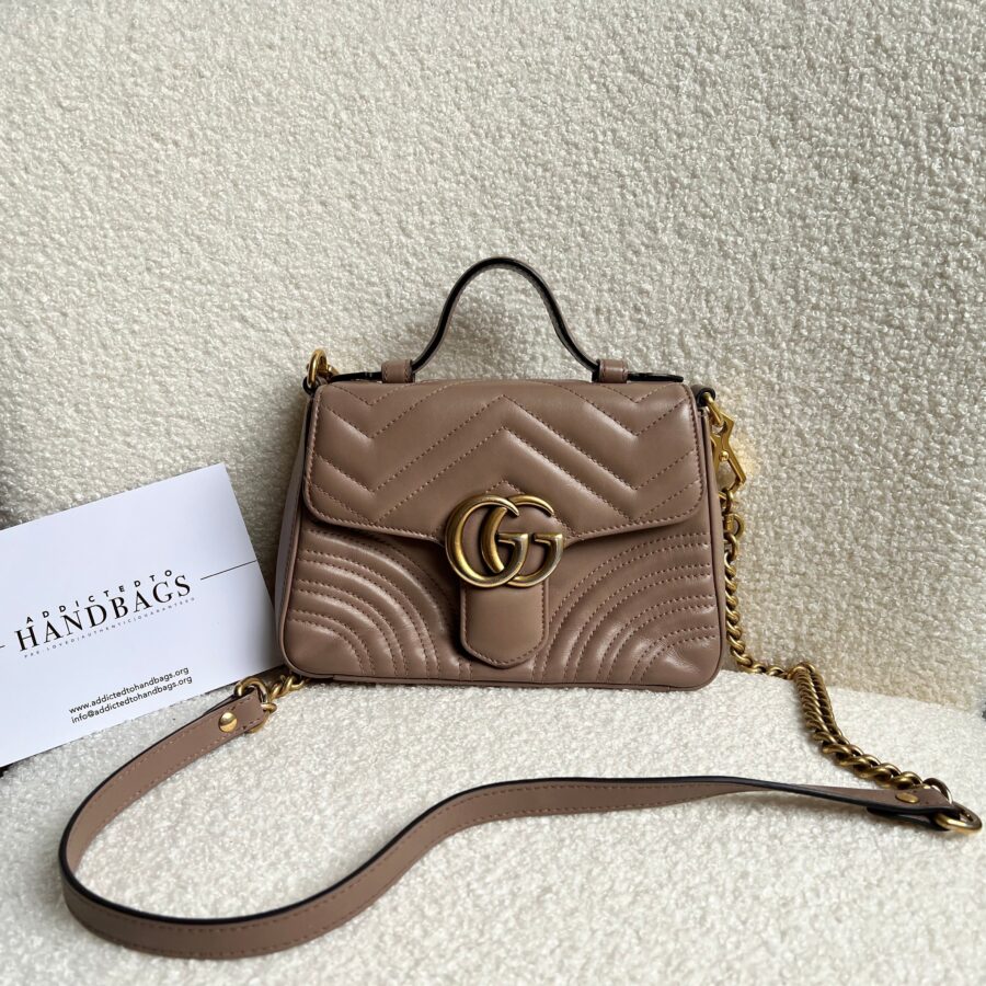 Gucci GG Dusty Pink Marmont Mini Top Handle Bag (RRP £1,890) | Studio Nafay
