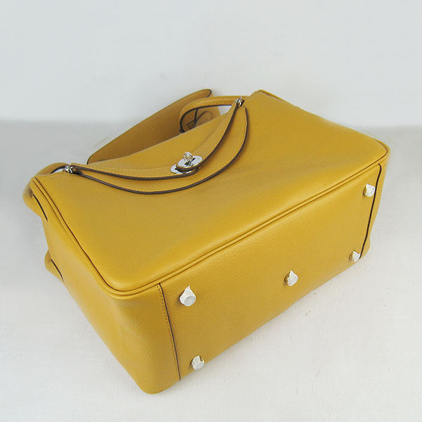 Luxury Hermes Lindy 34cm handbag 6208 yellow Silver | Studio Nafay