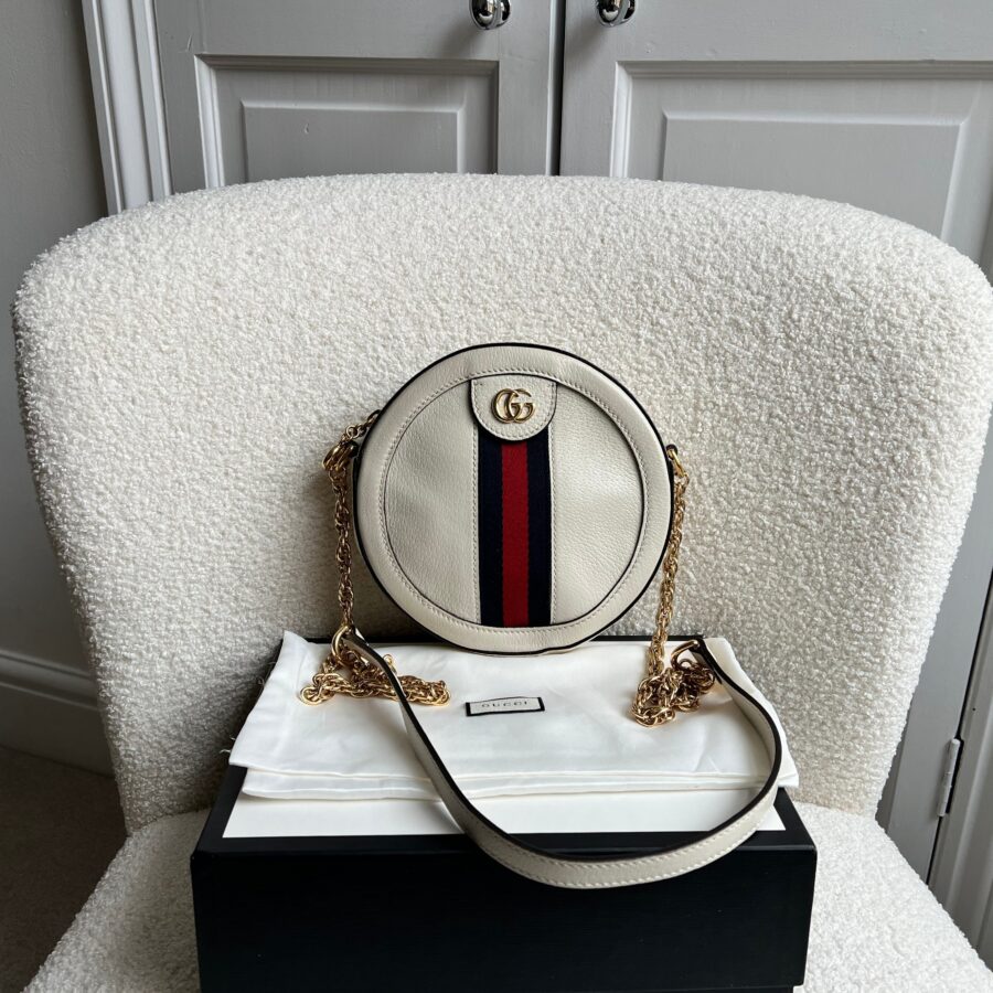 Gucci GG Round White Ophidia Small Shoulder Bag | Studio Nafay