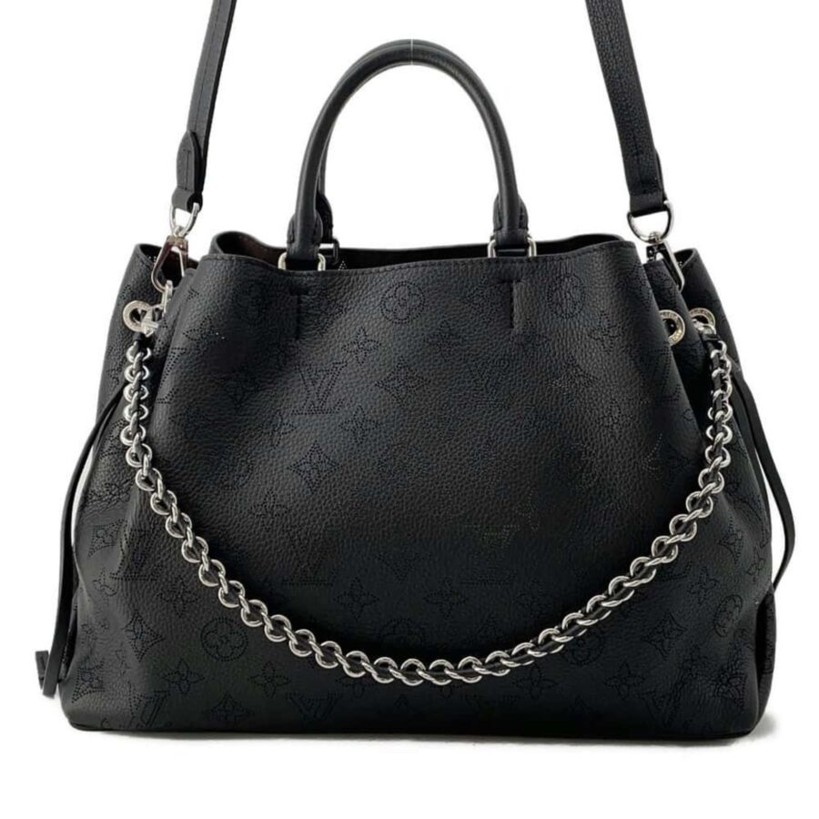 Louis Vuitton Noir Monogram Mahina Leather Handbag Shoulder Bag