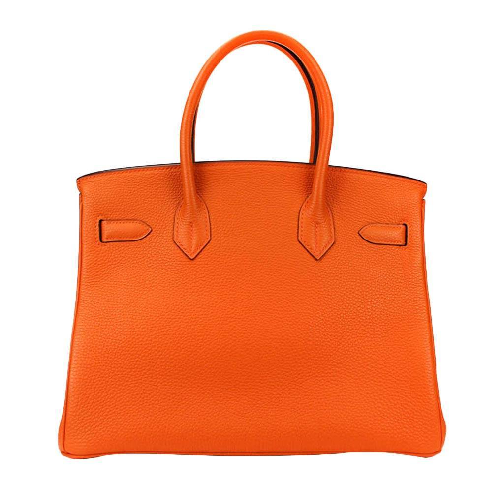 HermesBirkin 30 Orange Bag PHW