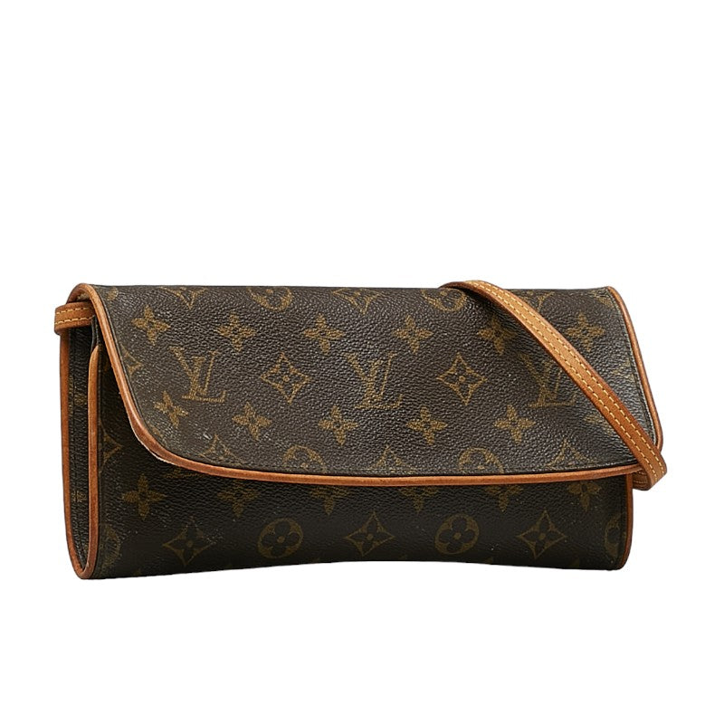 Louis Vuitton Monogram Shoulder Bag Leather Brown