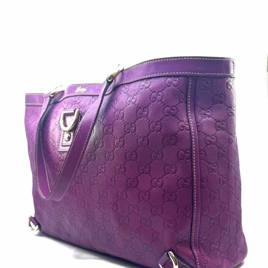 GUCCI Raspberry Leather LOGO Handbag | Studio Nafay