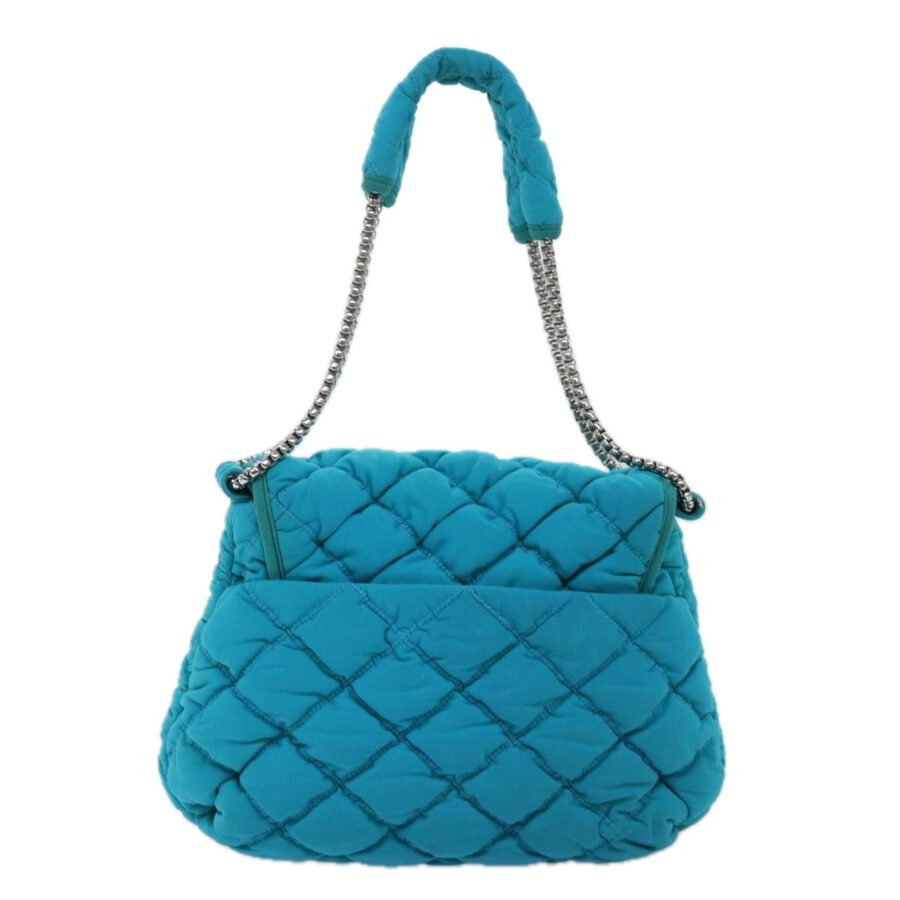 CHANEL Chain Shoulder Bag Nylon Blue CC Auth 74407A | Studio Nafay