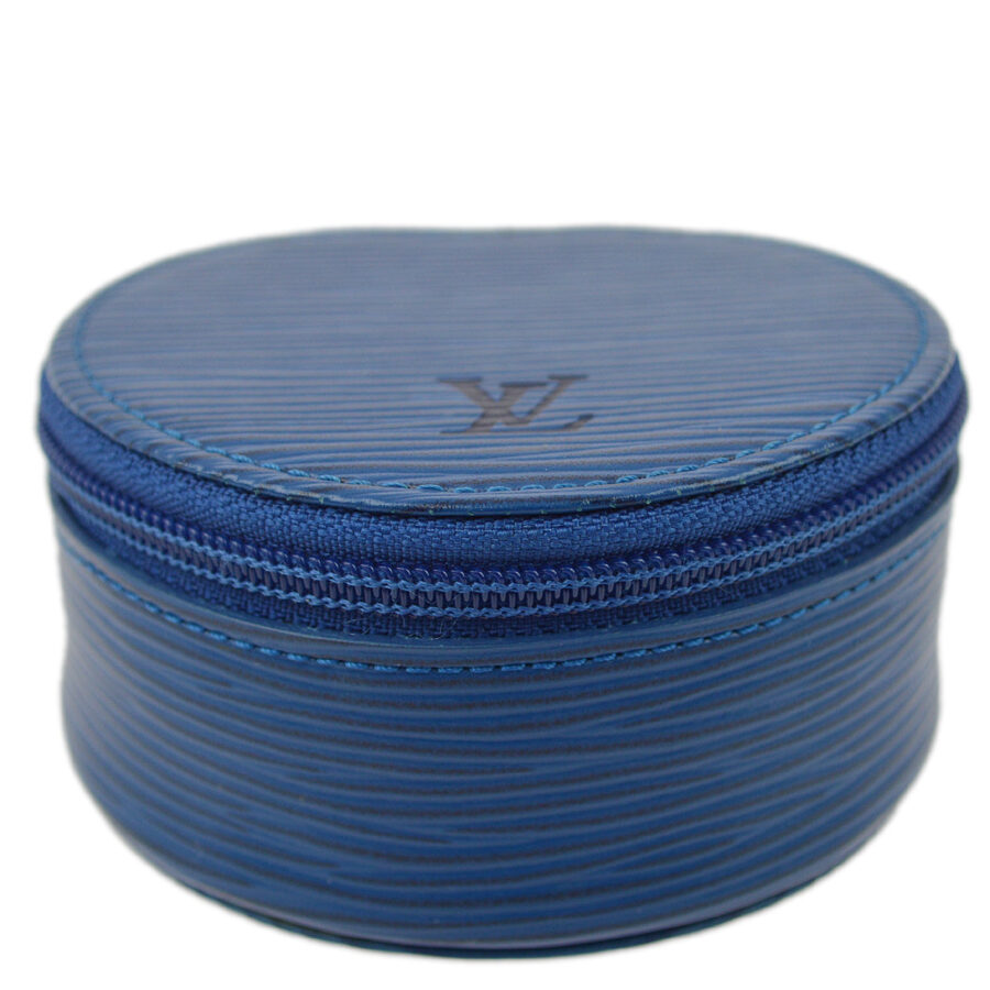 Louis Vuitton Blue Epi Ecrin Bijou 8 Jewelry Case Pouch Bag