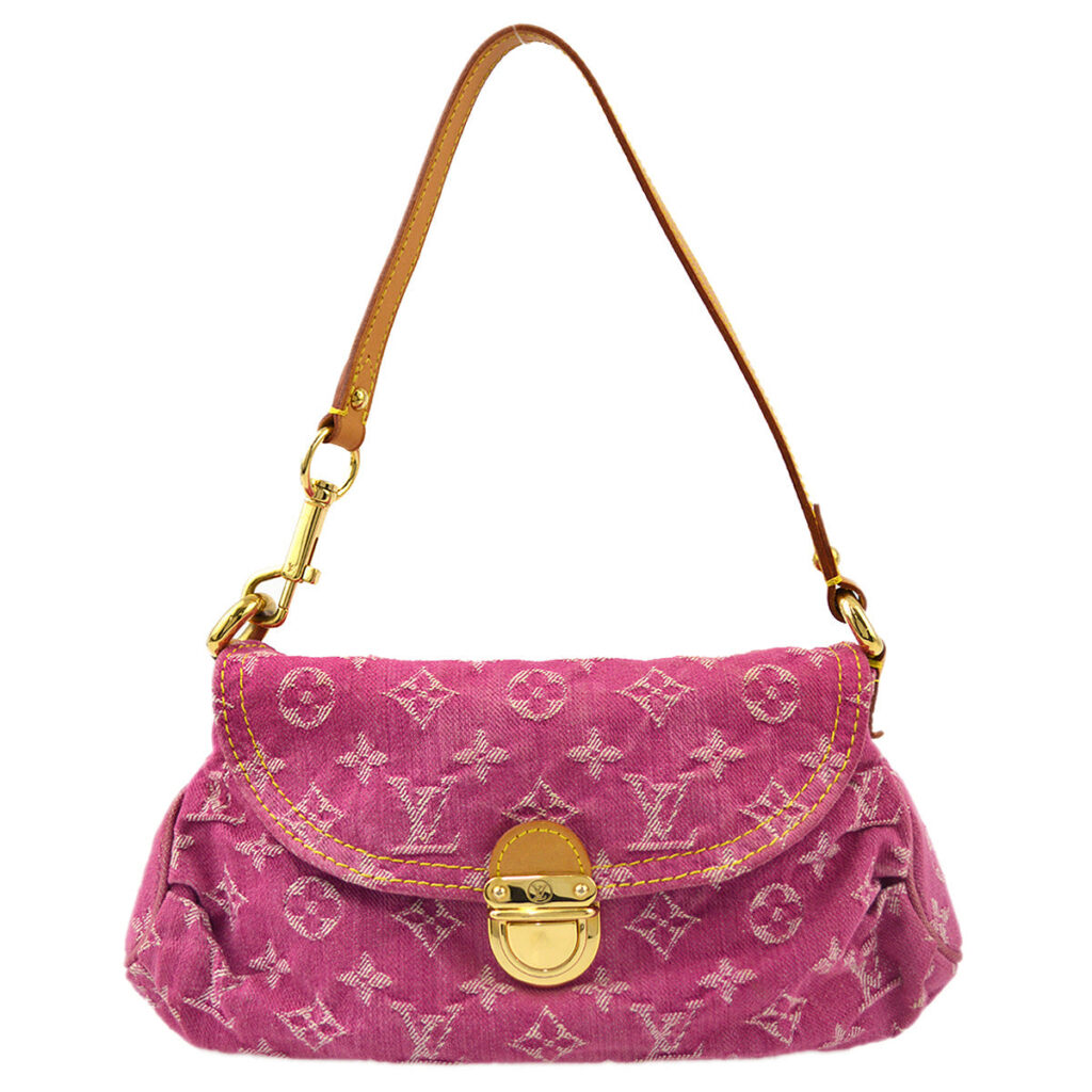Louis Vuitton Pink Monogram Denim Mini Pleaty Handbag