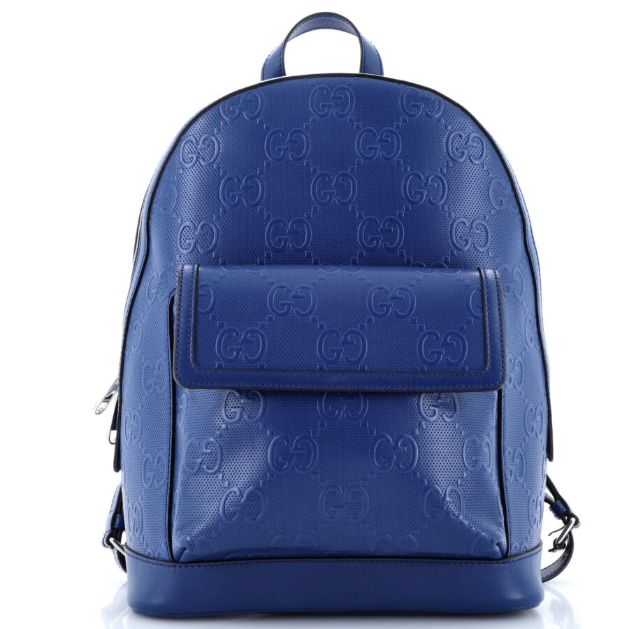 Pocket Backpack GG Embossed Perforated Leather Large | Studio Nafay