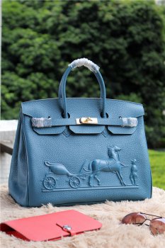 Hermes Birkin Horse Togo Leather Blue 35cm | Studio Nafay