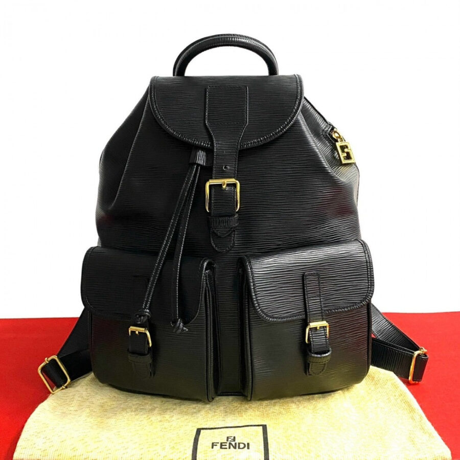 FENDI Backpack Epi Leather black FF logo Metal Women | Studio Nafay