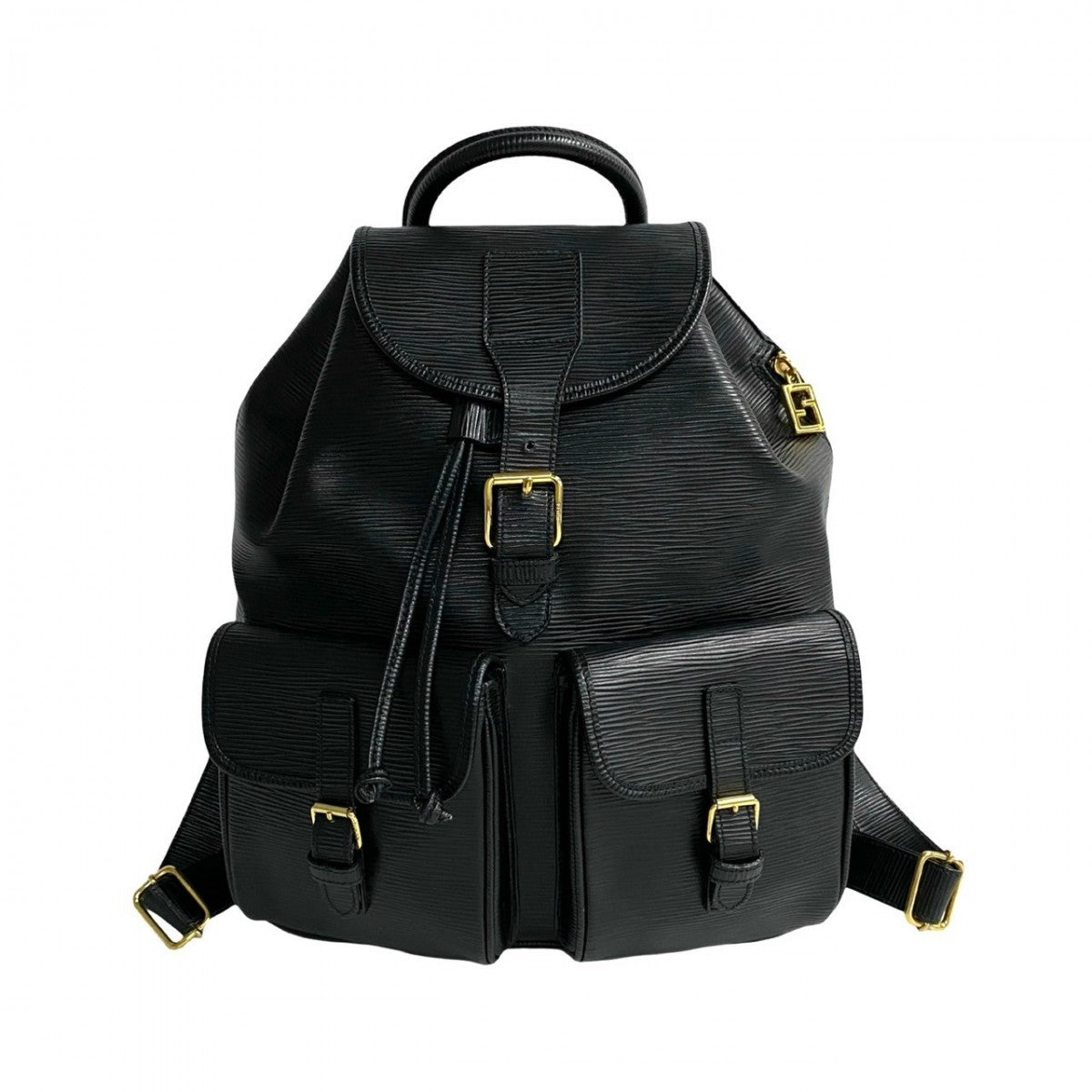 FENDI Backpack Epi Leather black FF logo Metal Women