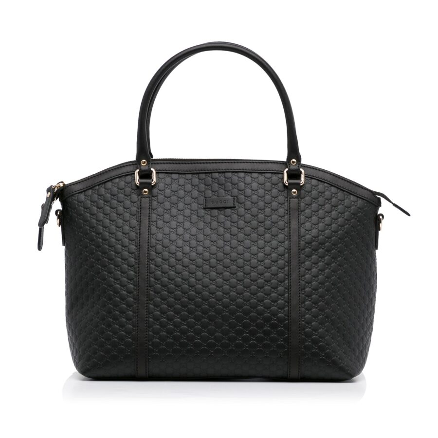 Gucci Dome Large Black Microguccisima Embossed Leather | Studio Nafay