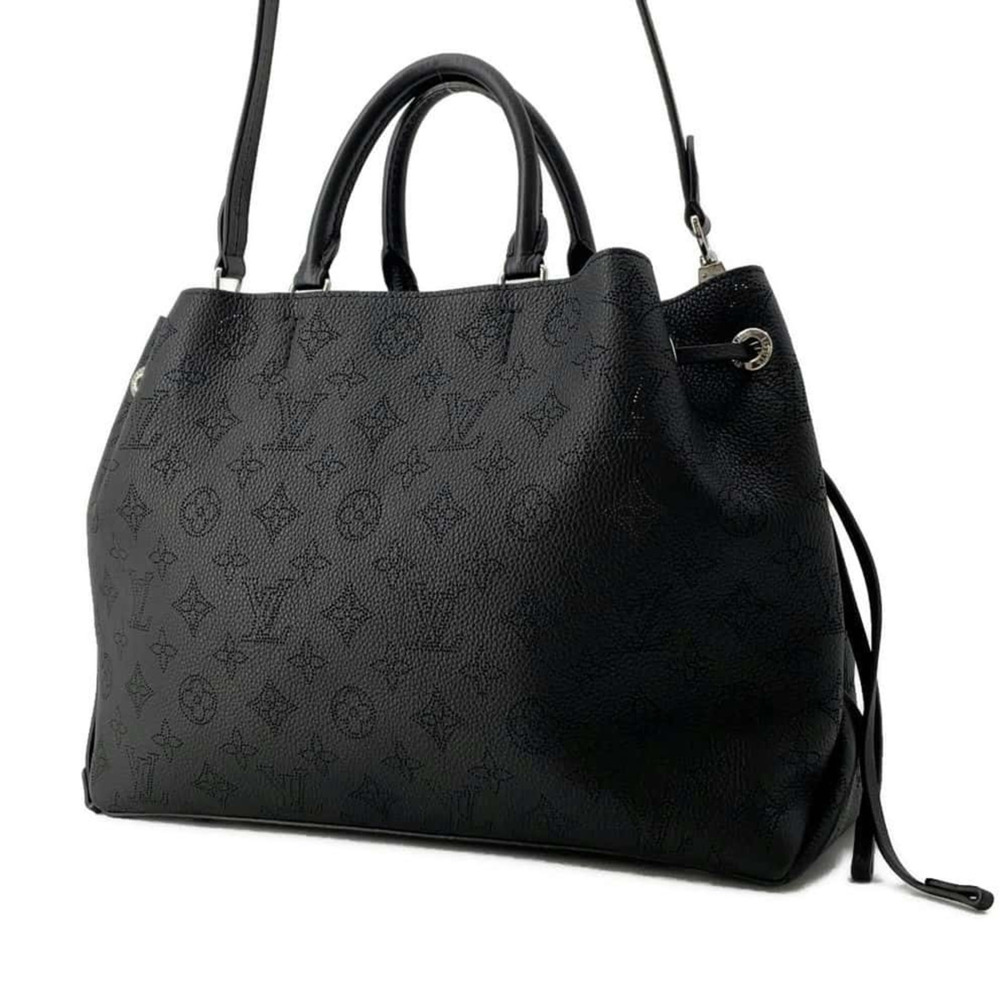 Louis Vuitton Noir Monogram Mahina Leather Handbag Shoulder Bag
