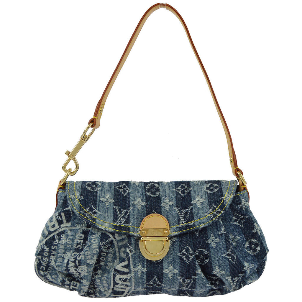 Louis Vuitton Blue Monogram Denim Mini Pleaty Raye Handbag