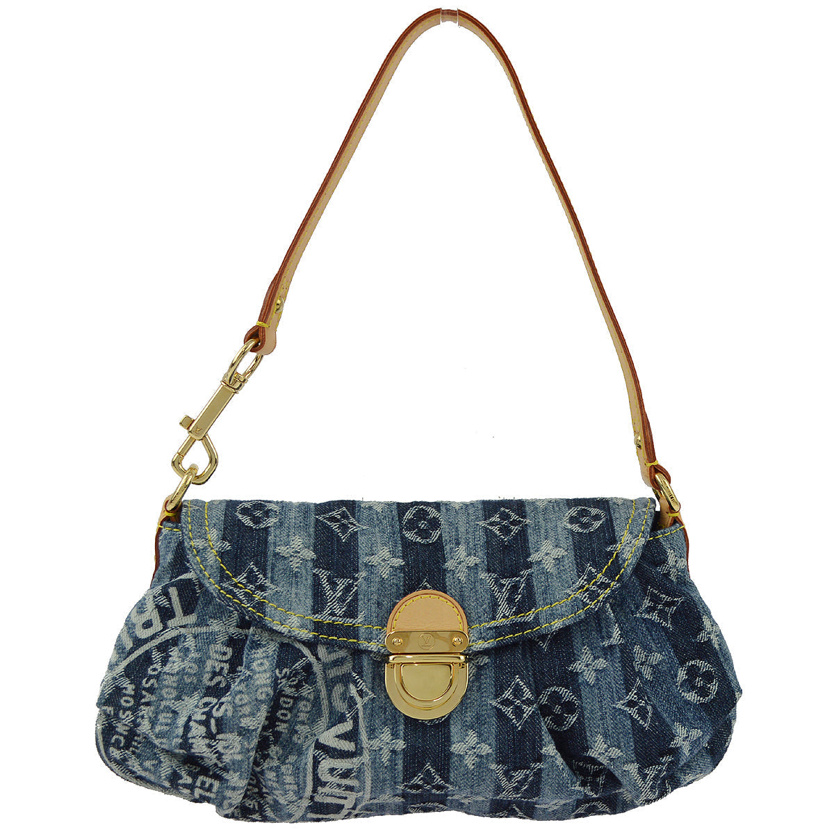 Louis Vuitton Blue Monogram Denim Mini Pleaty Raye Handbag