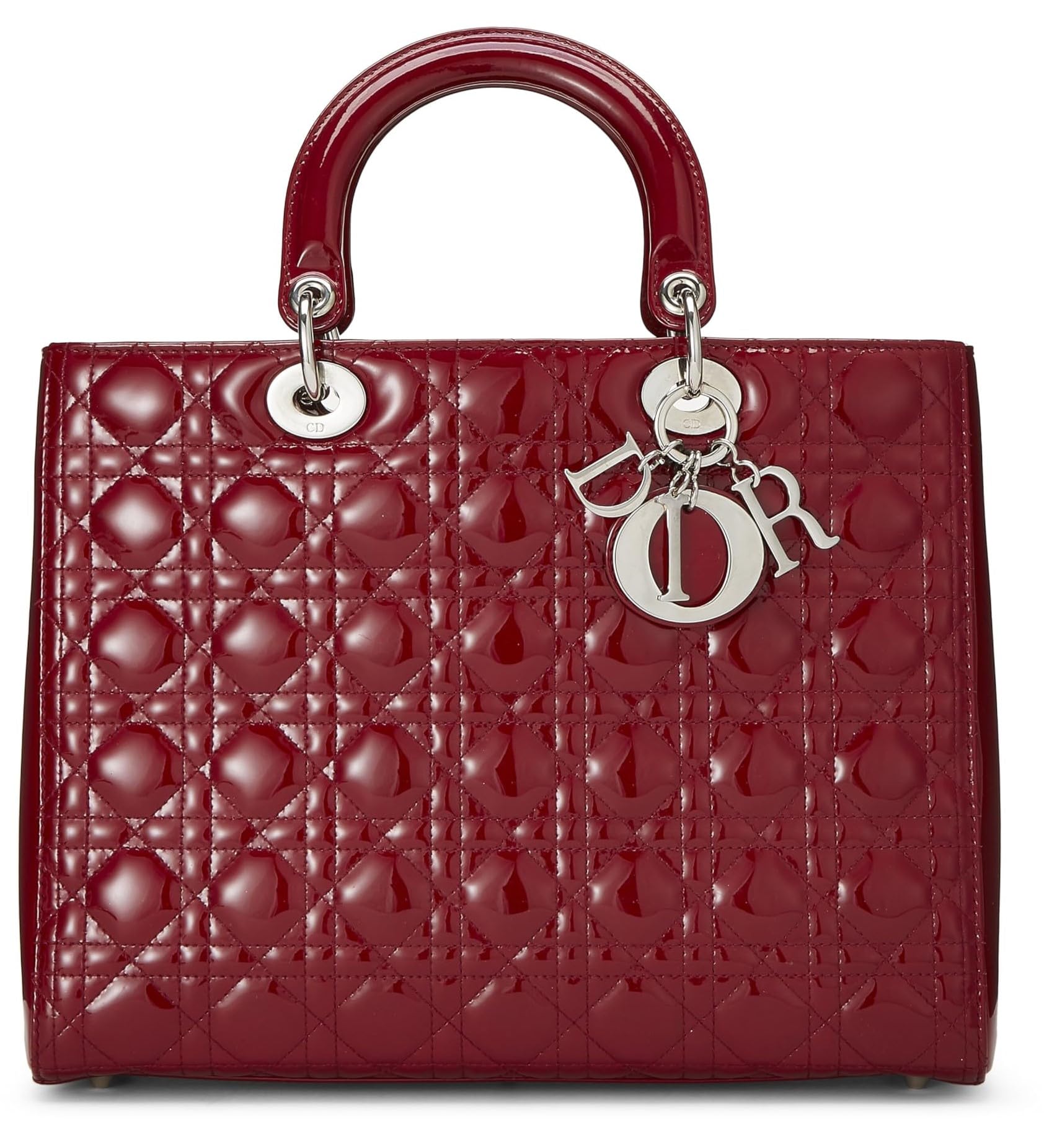 Dior, Red Cannage Patent Leather Lady Dior Large, Red