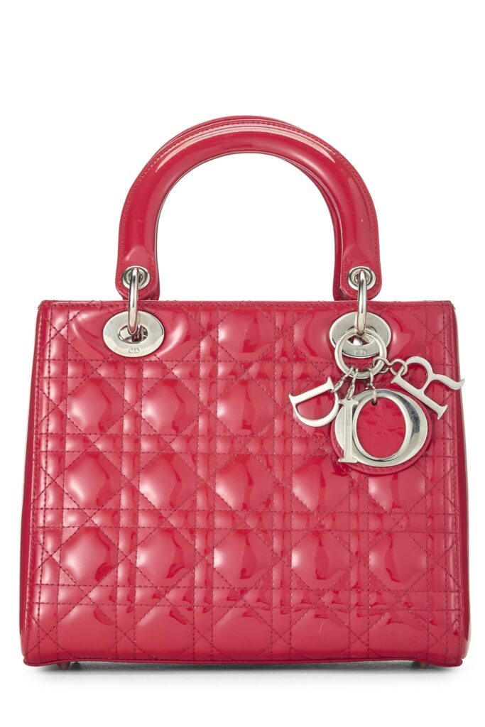 Dior, Red Patent Leather Lady Dior Medium, Pink - Product Image 2