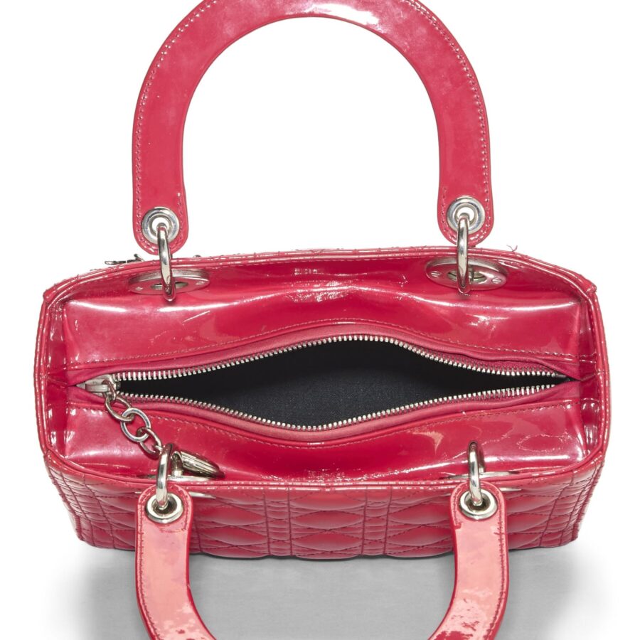 Dior, Red Patent Leather Lady Dior Medium, Pink | Studio Nafay