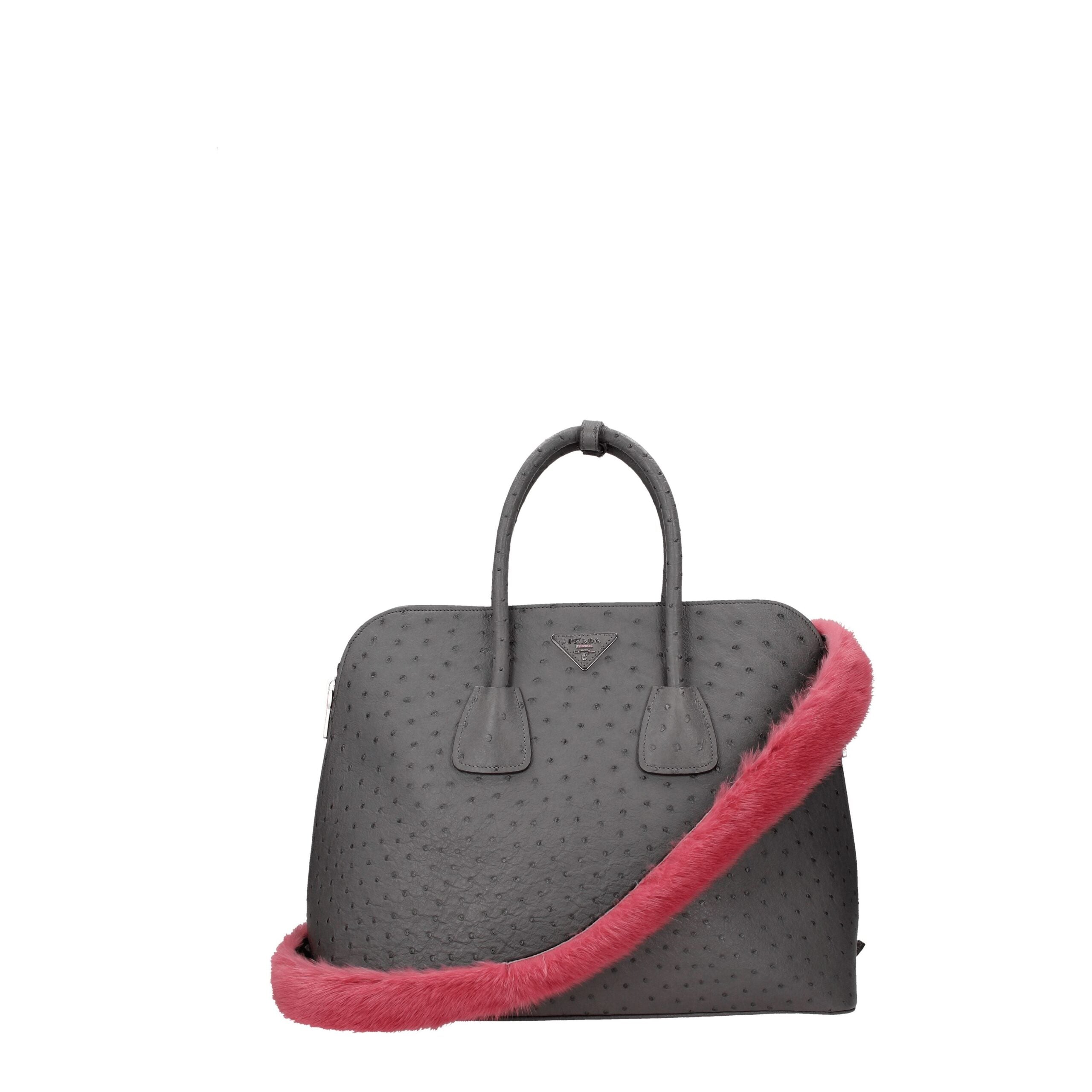 Prada Pink Fur Shoulder Bags