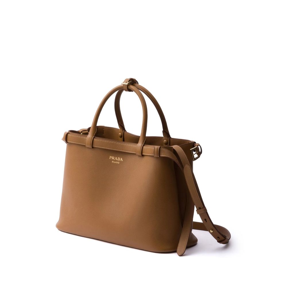 Prada Leather Buckle Handle Bag