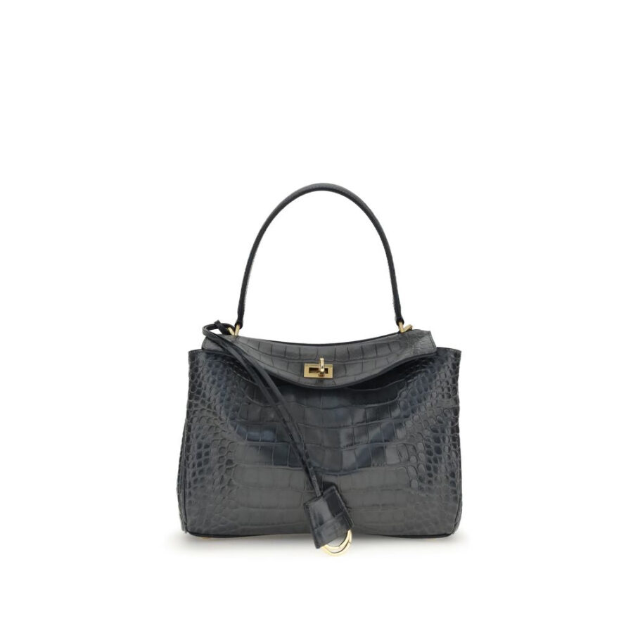 Balenciaga Rodeo Shoulder Bag in crocodile-print leather | Studio Nafay