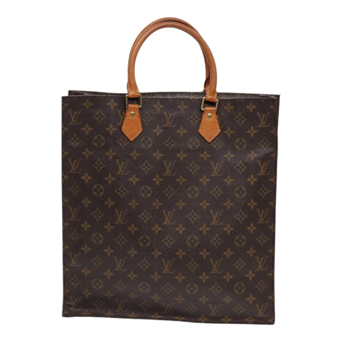 LOUIS VUITTON Monogram Sac Plat Hand Bag LV Auth 86605