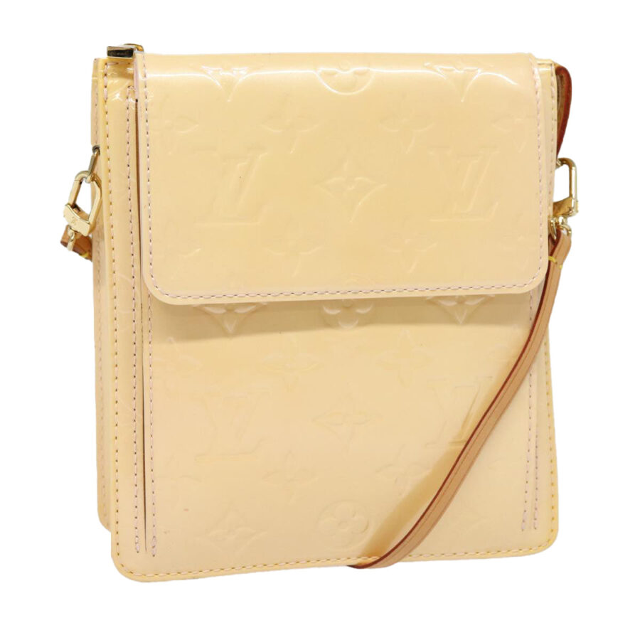 LOUIS VUITTON Monogram Vernis Motto Pouch Marshmallow Pink LV Auth 87333 | Studio Nafay