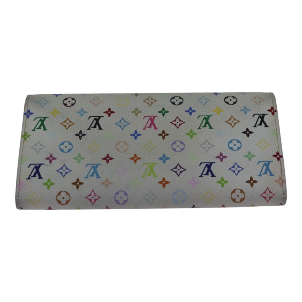 LOUIS VUITTON Multicolor Portefeuille Sarah Wallet White LV Auth 87796 - Product Image 2