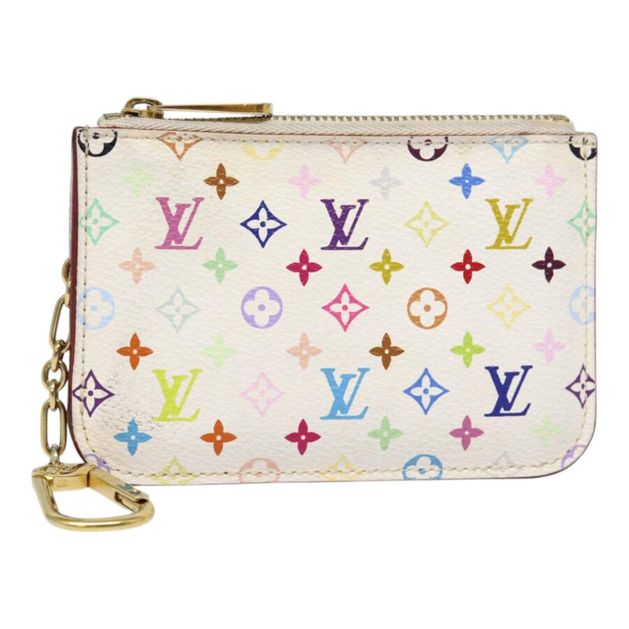 LOUIS VUITTON Multicolor Pochette Cles NM Coin Purse White LV Auth 88038 | Studio Nafay
