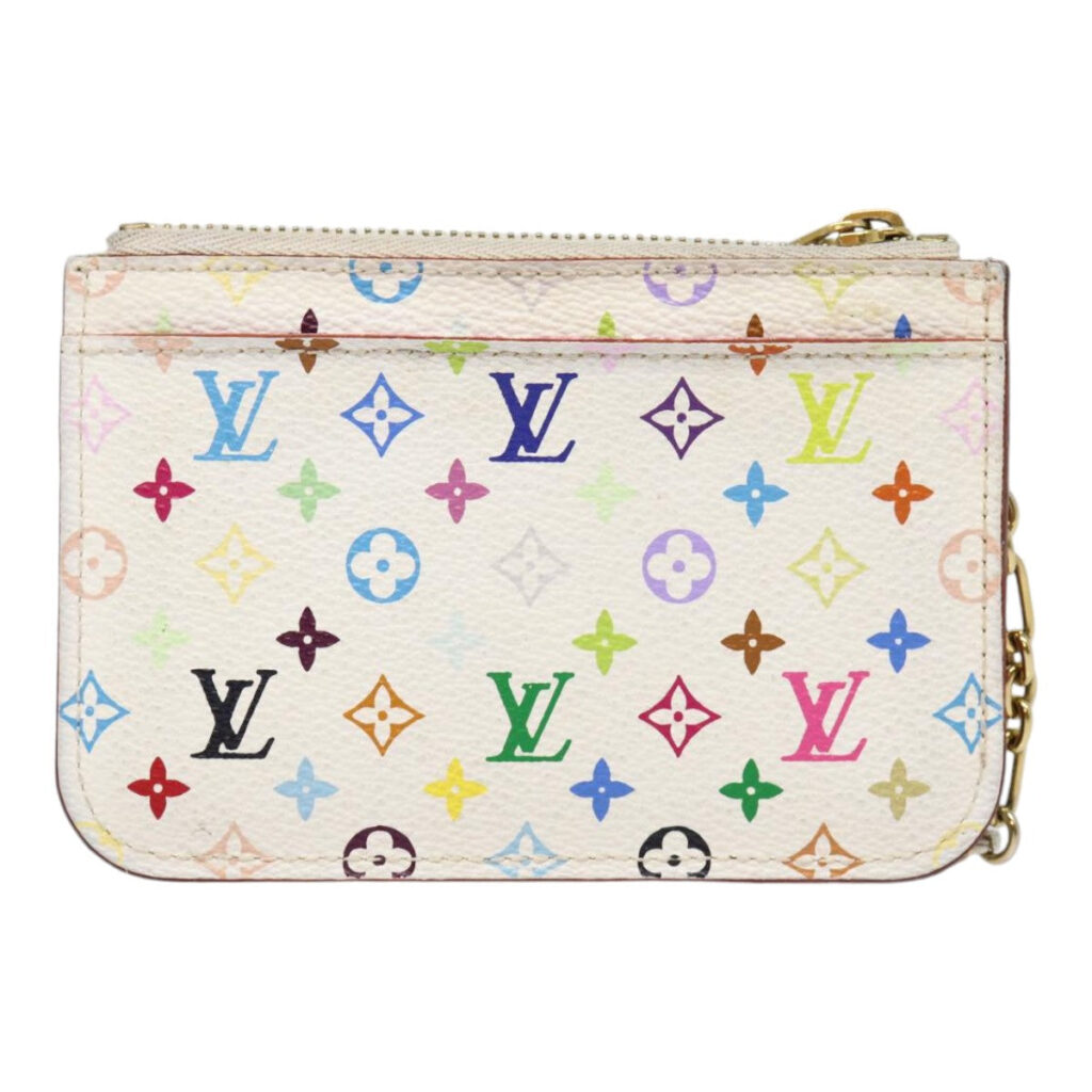 LOUIS VUITTON Multicolor Pochette Cles NM Coin Purse White LV Auth 88038 - Product Image 2