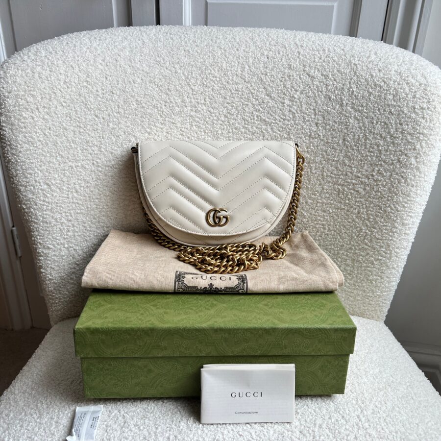 Gucci GG White Marmont Mini Bag (RRP £1,240) | Studio Nafay