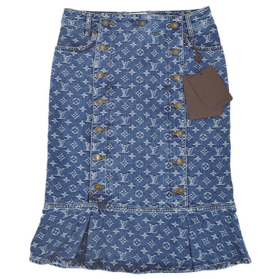 Louis Vuitton Monogram Denim Skirt #40