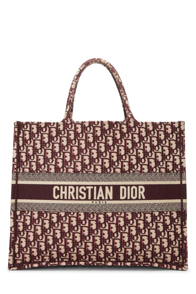 Dior, Burgundy Trotter Canvas Book Tote Large, Burgundy | Studio Nafay