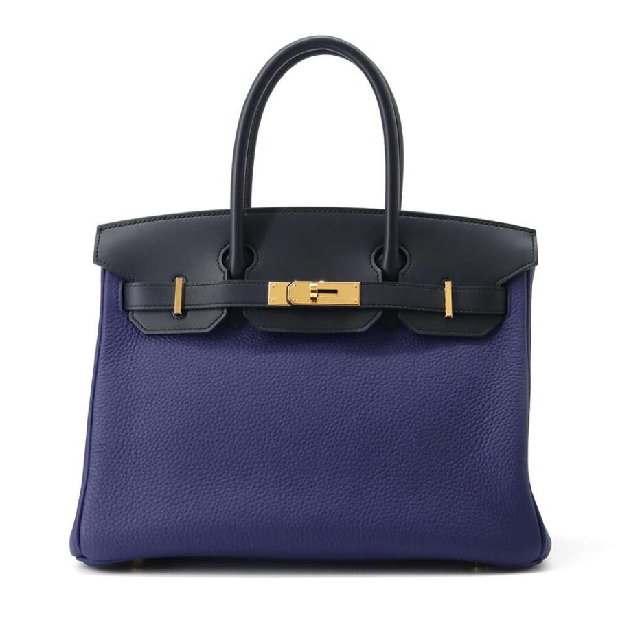 HERMES Birkin Touch Blue Encre/ Blue Obscure/ Blue Zelage Togo Leather Sombrero Leather Size 30 | Studio Nafay
