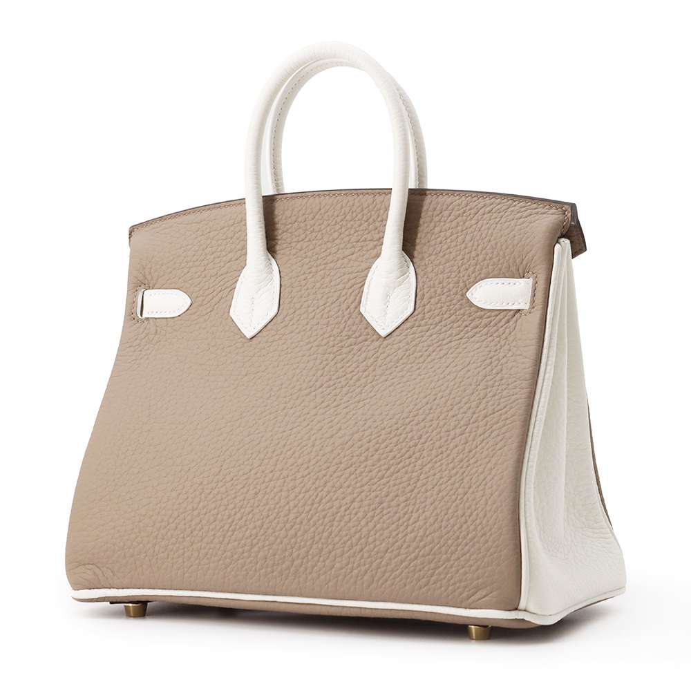 HERMES BirkinSPO Etoupe/ White Taurillon Clemence