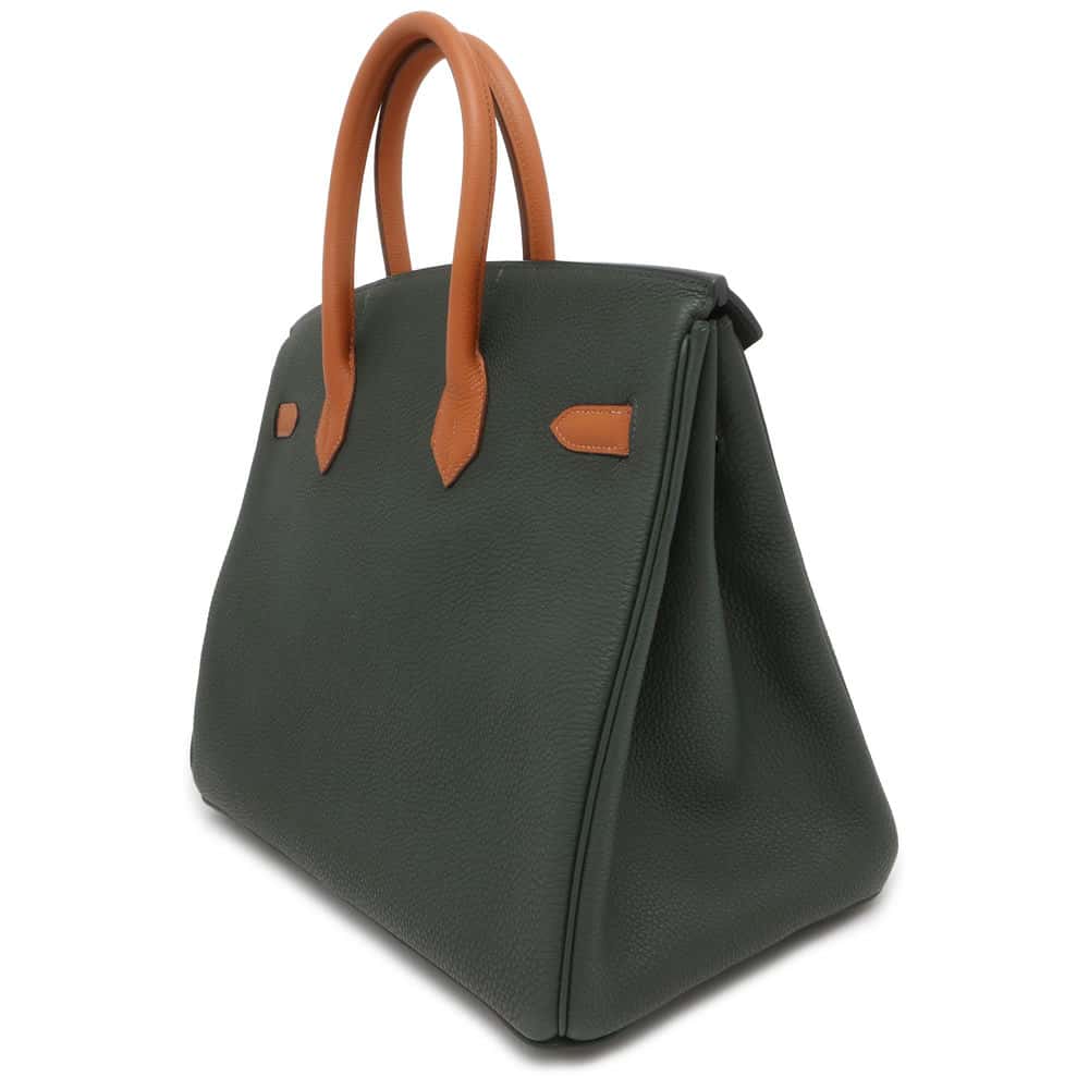 HERMES Birkin Star Mark Vert Fonce/ Gold Togo Leather Size 35
