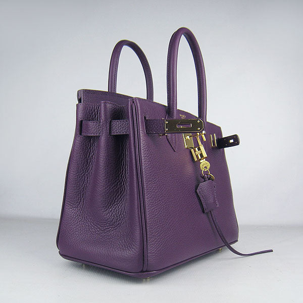 Hermes Birkin 30cm Togo leather Handbags purple golden | Studio Nafay
